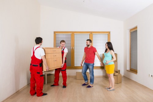 Packed boxes and protective wrapping for flat removals