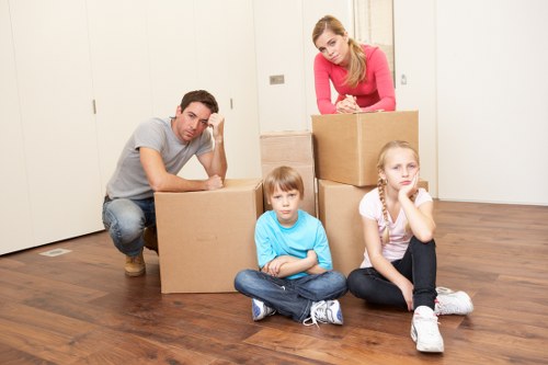Apartment building access for flat removals in Thorntonheath