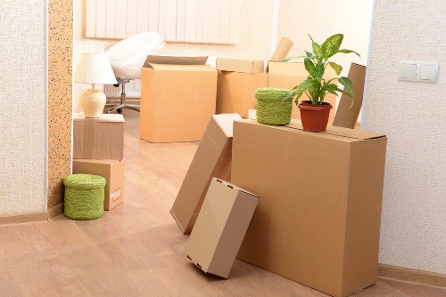 Packing services for removals in Thorntonheath with labeled boxes and wrapping materials